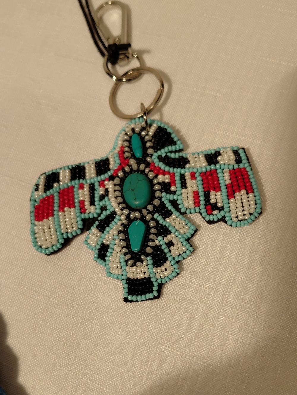 Beaded Sky Thunderbird Keychain